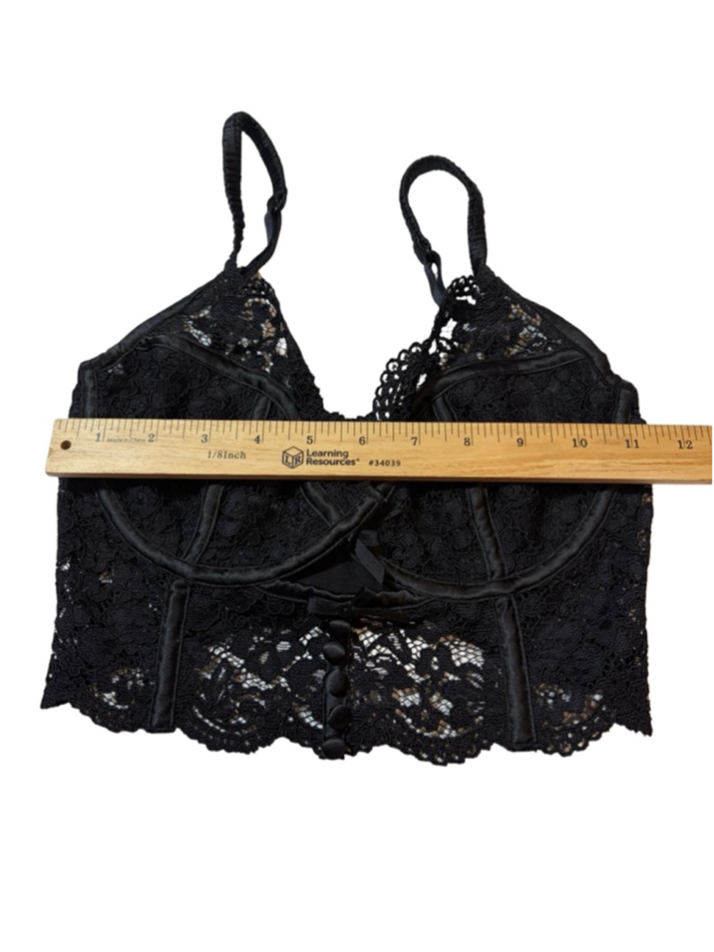 For Love & Lemons Black Lace Bustier Corset Top Underwire Lingerie Bralette - Picture 7 of 7